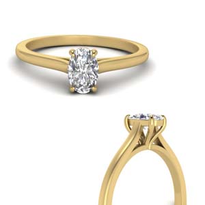 Cathedral Single Stone Moissanite Ring