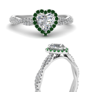 Twisted Heart Diamond Engagement Ring