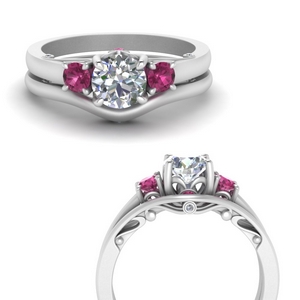 Pink Sapphire  Ring Set