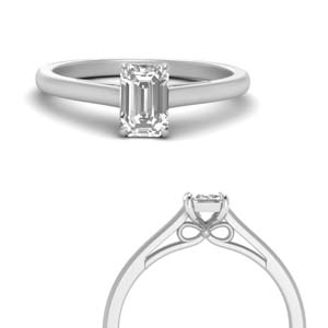 Emerald Cut Solitaire Moissanite Rings