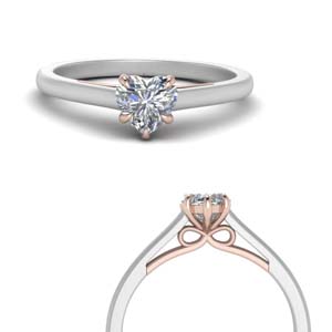 14K White Gold Heart Shaped Engagement Rings | Fascinating Diamonds