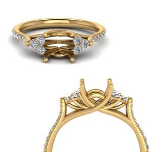 Princess Cut Petite Cathedral Diamond Ring