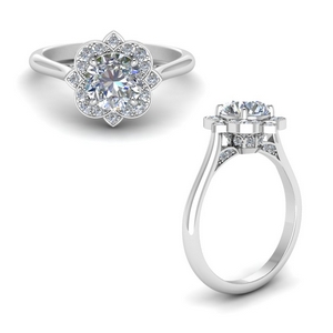 Delicate Floral Engagement Ring