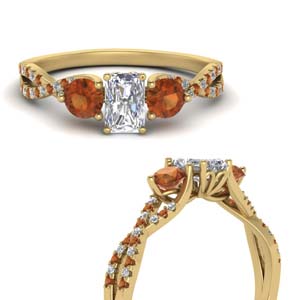 Orange Sapphire Engagement Rings