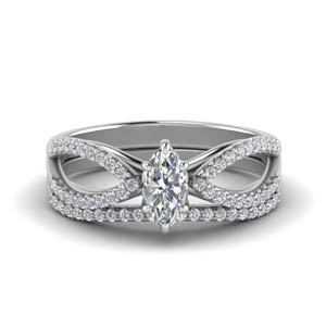 Reverse Split Shank Bridal Ring Set