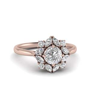 Art Deco Halo Diamond Ring