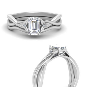 Emerald Cut Lab Diamond Ring Sets