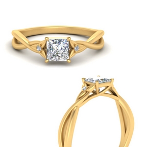 3 Stone Floral Diamond Ring