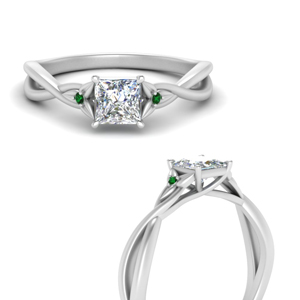Lab Diamond Floral Emerald Ring