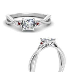 3 Stone Floral Engagement Ring