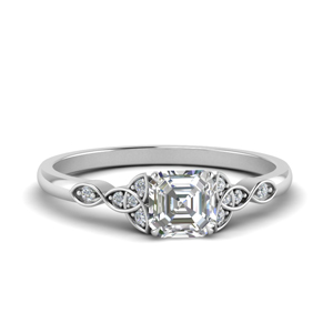 Vintage Irish Asscher Diamond Ring