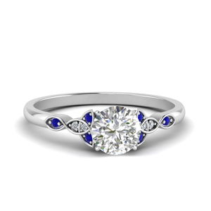 Round Cut Diamond & Sapphire Rings