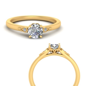 Leaf 3 Stone Engagement Ring