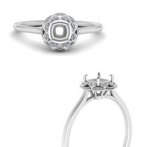 Flower Diamond Halo Ring Setting
