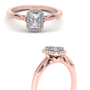 Radiant Cut Halo Engagement Rings