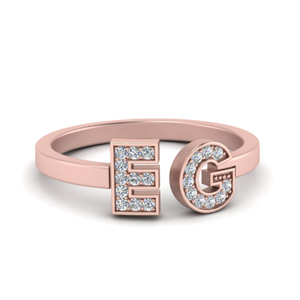 Personalized Diamond Initial Ring