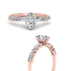 18k Rose Gold Lab Diamond Engagement Rings
