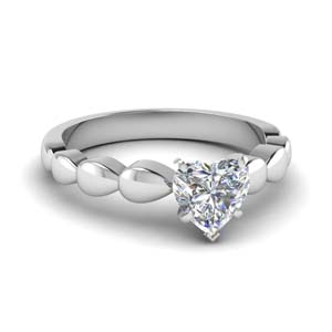 Heart Cut Solitaire Ring Rings