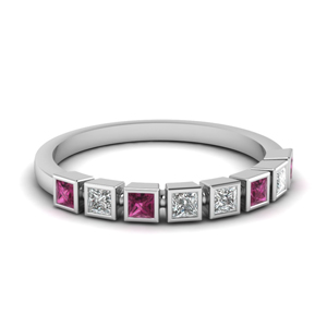 Wedding Band With Pink Sapphire