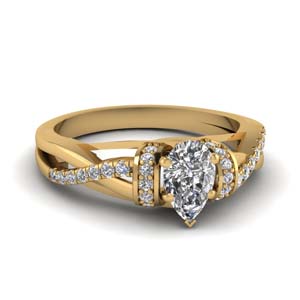 Pear Cut Split Lab Diamond Wedding Ring