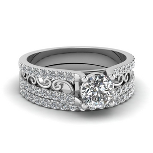 Diamond Filigree Ring Set
