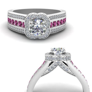 Hidden Halo Floral Diamond Ring