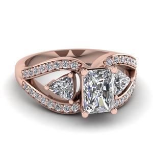 Split Trinllion Engagement Ring
