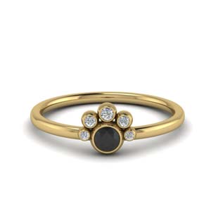 Bezel Black Diamond Ring