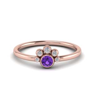 Purple Topaz Petite Engagement Ring