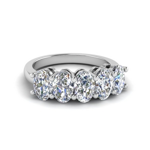 5 stone oval diamond band