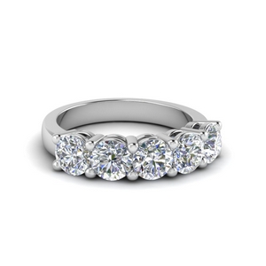 1.5 ct. diamond 5 stone wedding ring in 950 platinum FD8008ROB 1.5CT NL WG
