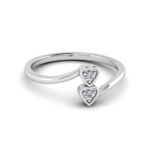 2 Stone Crossover Promise Ring