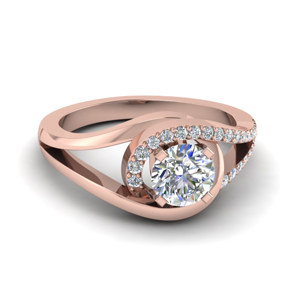 Swirl Diamond Engagement Rings