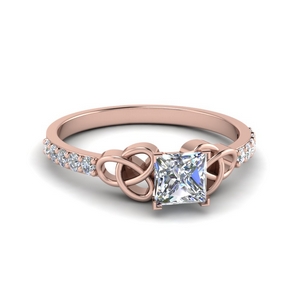 Square Celtic Diamond Engagement Ring