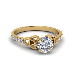 simple celtic handmade diamond engagement ring in FD8061ROR NL YG