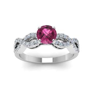 Infinity Pink Sapphire Engagement Ring In 14K White Gold | Fascinating ...