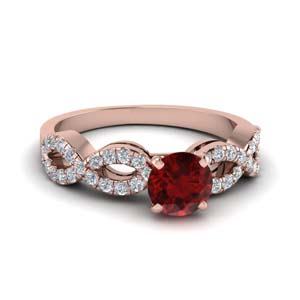 diamond and ruby infinity ring