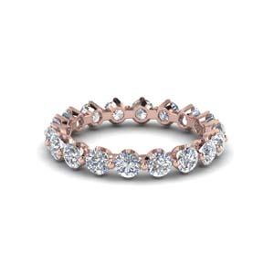 floating diamond wedding band rose gold