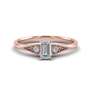 Emerald Cut Diamond Petite Rings