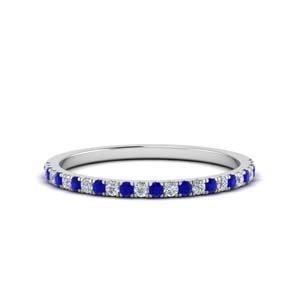 Simple Diamond Band With Sapphire