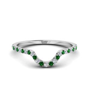 Emerald Pave Set Curved Band