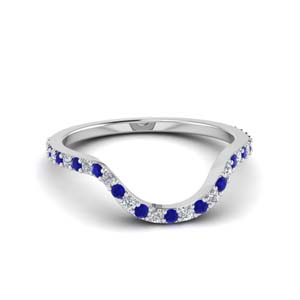 Women Sapphire Curved Band