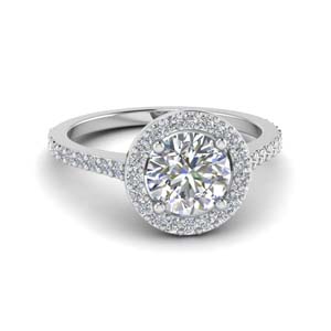 Simple Round Halo Diamond Ring