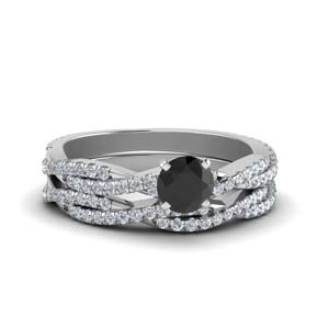 twisted black diamond bridal set in FD8233ROGBK NL WG
