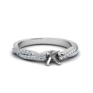semi mount twisted vine diamond engagement ring for women in 14K white gold FD8233SMR NL WG