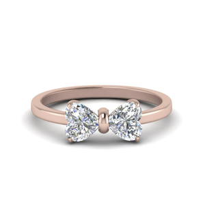 18k Rose Gold Two Stone Rings