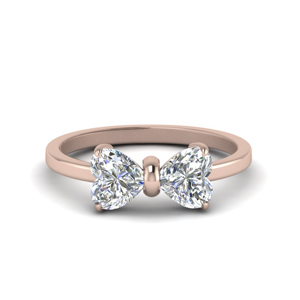Smooth Flat Ring with Heart Charm Size 2 NEW Pure 18K Rose Gold Ring 