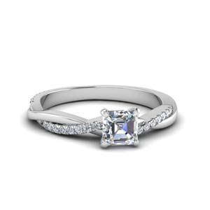asscher cut infinity twist diamond engagement ring in FD8253ASR NL WG