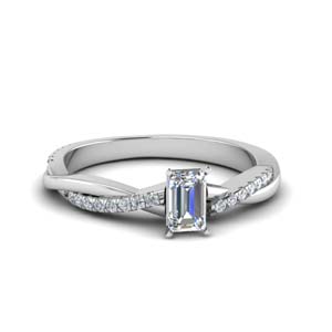 Emerald Cut Side Stone Manufactured Diamond Rings