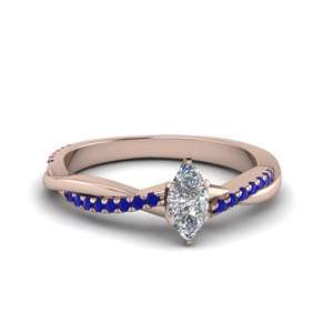 Marquise Shaped Petite Sapphire Rings